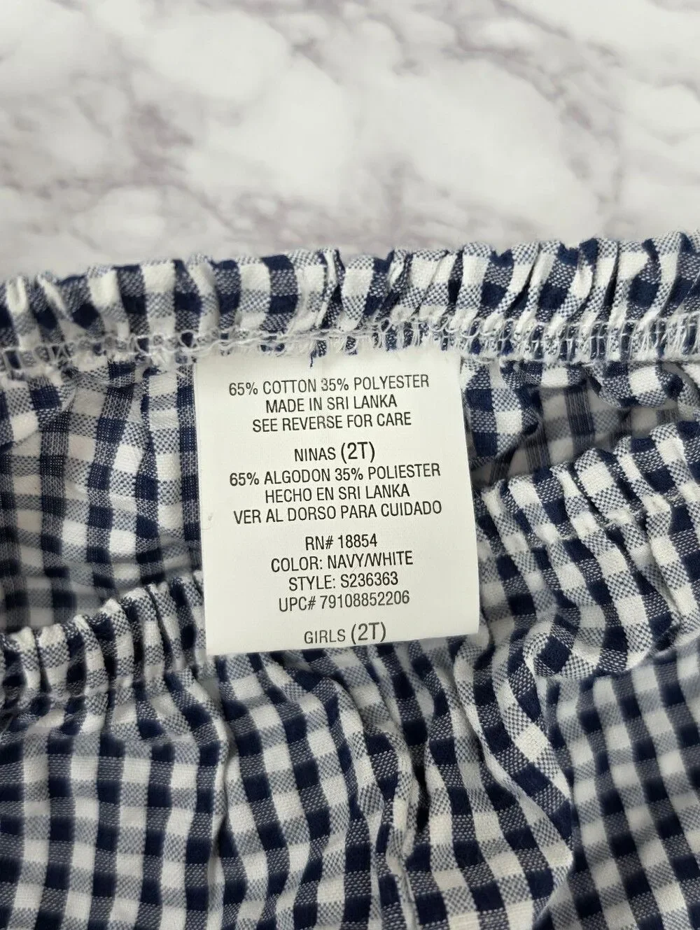 Navy Gingham & Gray Ruffle Girls Toddler Shorts Bloomers Lot Of 2
